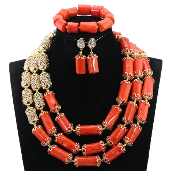 Качественные винно-красные коралловые бусы, Женский комплект ювелирных изделий, настоящее ожерелье из натурального коралла, набор для нигерийской свадьбы, CG009