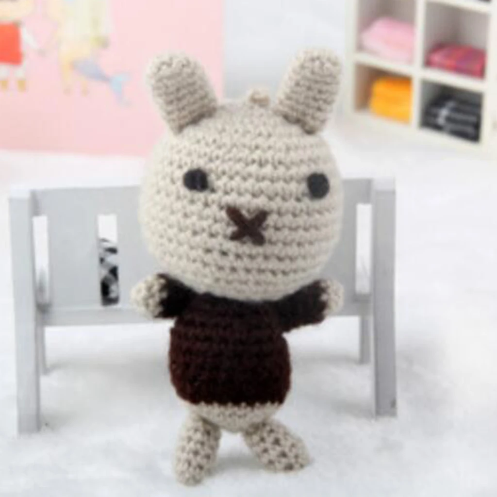 Handmade DIY Rabbit Doll Toy Crochet Kit Amigurumi Kit for Kids Beginners Crafts