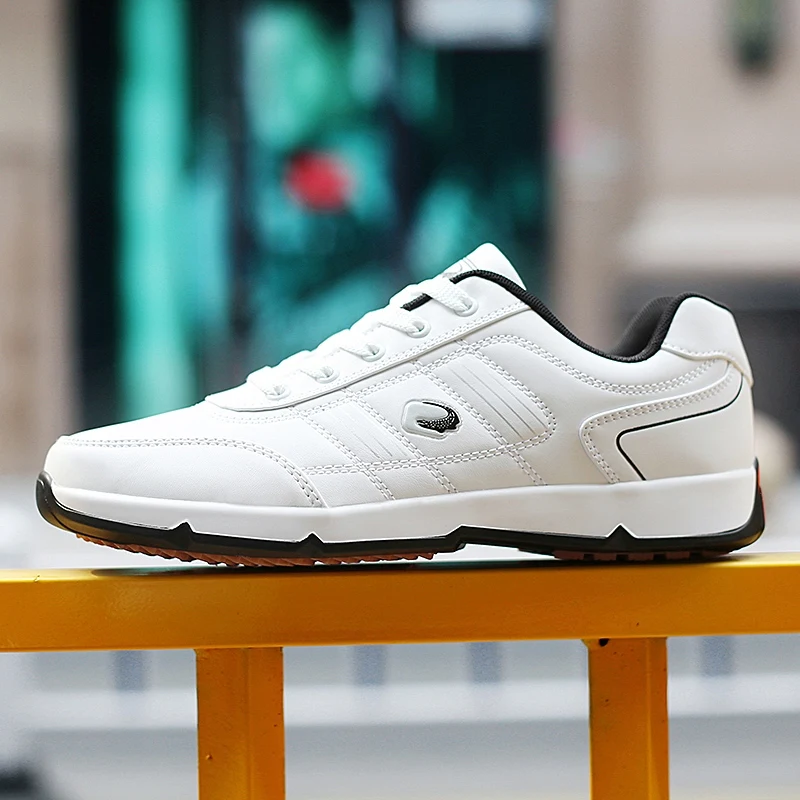 

Spring Autumn Sport Shoes Men Pu Leather Sneakers Men Black White Running Shoes for Male Plus Size 45 45 Mens Athletic Shoes