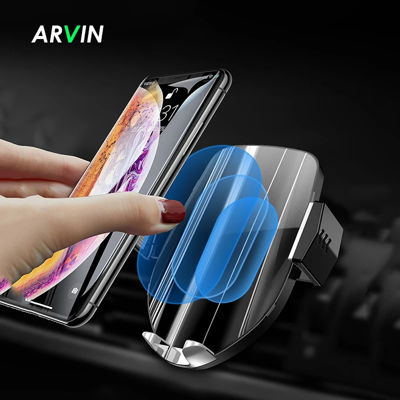 

Arvin QC 3.0 Car Phone Wireless Fast Charger Holder For iPhone 8 X XS Samsung Intelligent Infrared Sensor Wirless Charging Mount