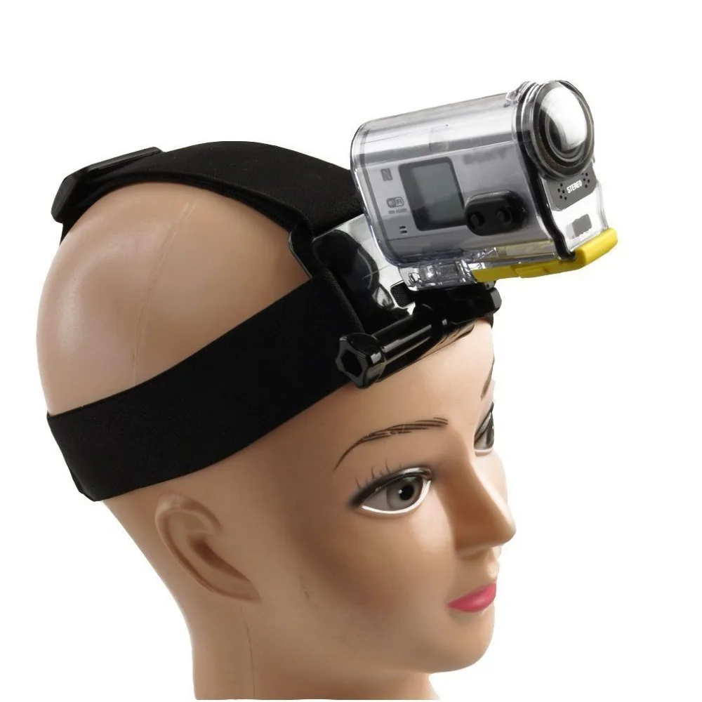 Mount Allungabile Cintura Testa Flessibile Strap Fascia + Adattatore Per Sony Action Cam Hdr