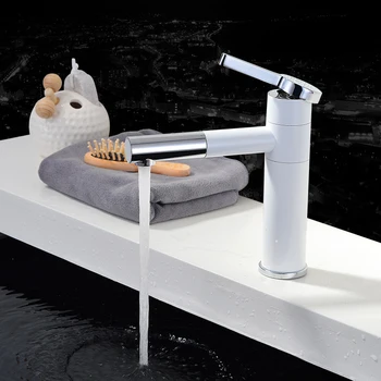 

White Painted Basin Faucet Hot & Cold Mixer Bathroom Basin Sink Tap Baking Finish Faucet torneira cozinha
