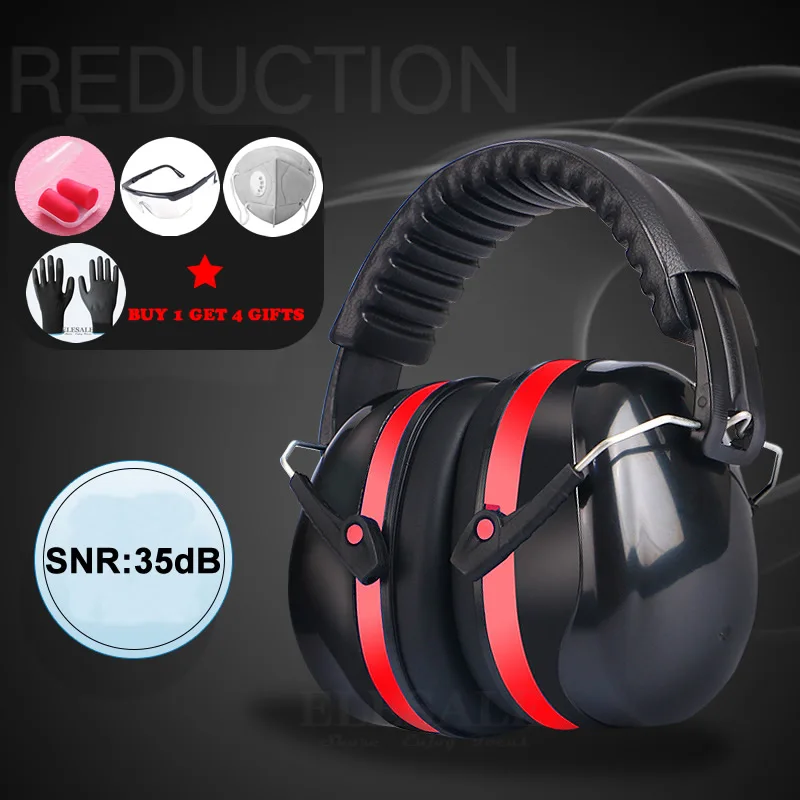 مكافحة الضوضاء رئيس غطاء للأذنين طوي واقي أذن SNR-35dB للأطفال/بالغين دراسة النوم العمل اطلاق النار السمع حماية آمنة