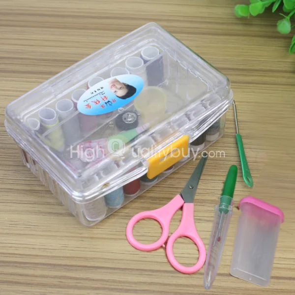 Удобное устройство вдевания нитки иглы рулетка ножницы для хранения швейный набор в коробке металла хлопка Пластик коробка для шитья Набор в ящике для хранения