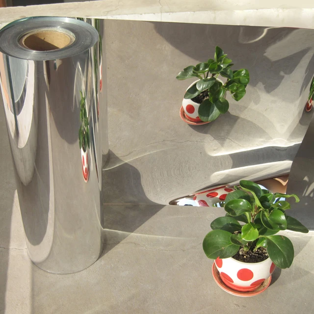 50cm Width Silver Reflective Solar Film Decorative Mirror Foil 50cm Width Silver Reflective Solar Film Decorative Mirror Foil Waterproof Self Adhesive Mylar Mirrored Contact Paper Luminous