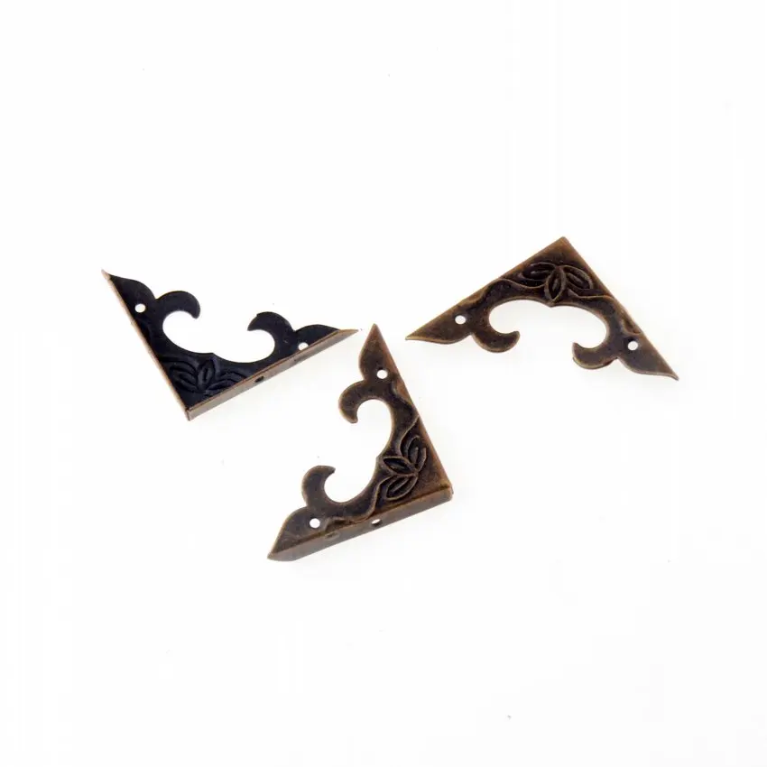 

Free shipping 20Pcs Antique Bronze Jewelry Gift Box Wood Case Decorative Feet Leg Corner Protector 30x42mm F1487