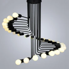 Лофт американский Ретро промышленный ветер творческая личность Винтовая Лестница Гостиная Кофе Ресторан Бар железная люстра