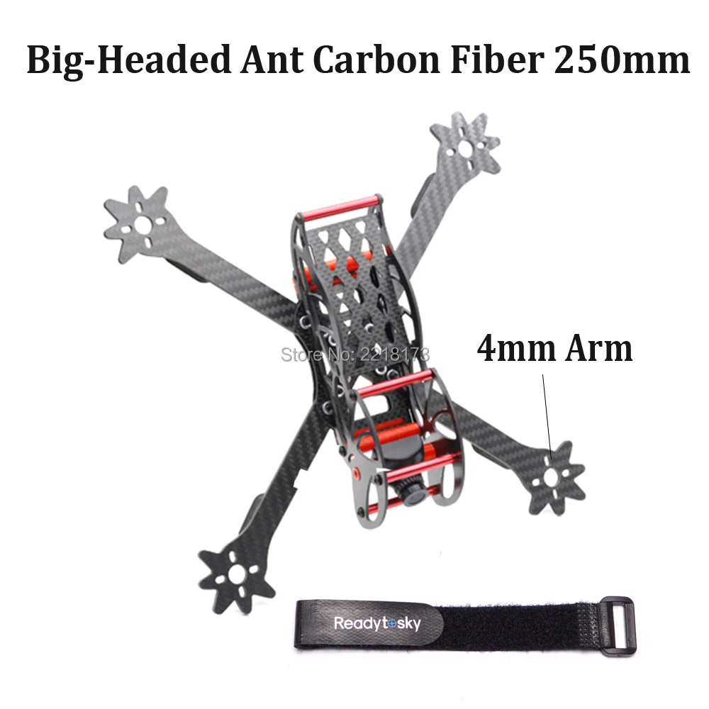 

250 250mm Big-Headed Ant Carbon Fiber Mini 4 Axis Quadcopter Frame with 4mm Arm for ZMR250 QAV250 Martian GoPro Hero Session C