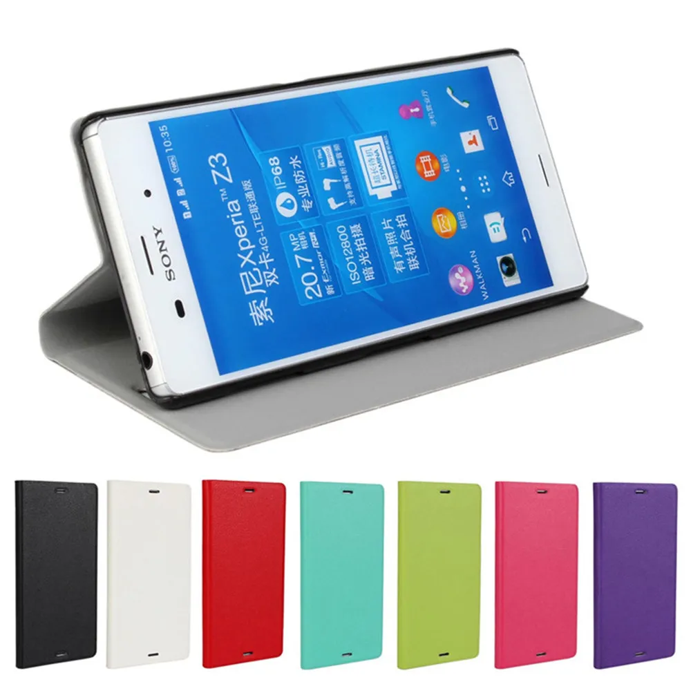 Ultra Thin Pu Leather Case For Sony Xperia Z1 L39h Z3 Z3 Compact Z4