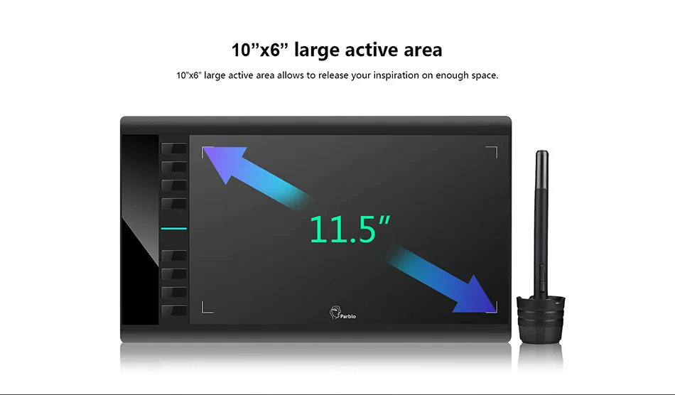 Parblo A610 художественная цифровая графика Рисование Живопись доска ж/перезаряжаемая ручка планшет 10x" 5080LPI с перчаткой