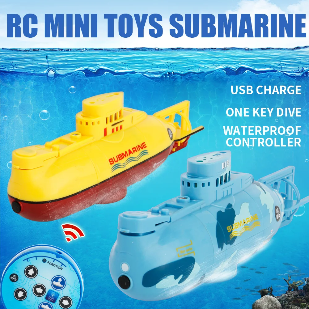 MiNi Remote Submarine Toy Boat Model Depth 360° Rotation 6CH 40mhz / 27mhz RC Boat Submarine Toys For Children Gift 6