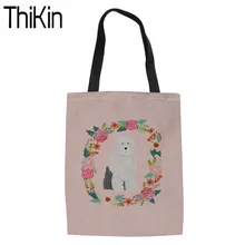 THIKIN холст тотализатор мешки Для женщин старинном английском овца печать сумка Eco для рециркуляции женские хозяйственные сумки женщины Хранение продуктов