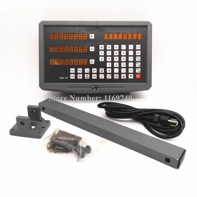 

Free shipping 3 axis digital readout CNC lathe mill dro linear scale linear encoder 50-1000mm 5um optical sensor scale