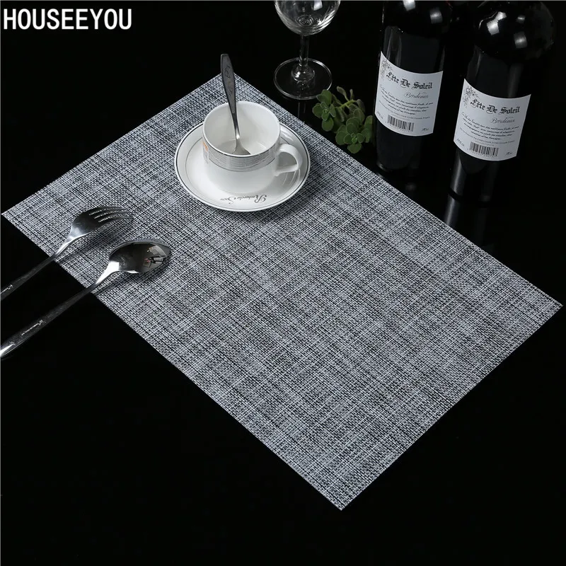 4 шт./лот плетеная подстилка модный коврик для обеденного стола из ПВХ дисковые