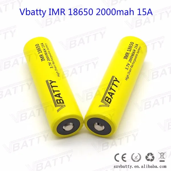 Vbatty 18650 2000mah 15A Button top