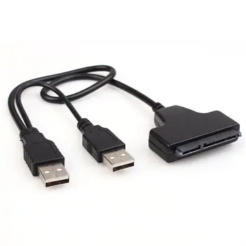 

New Black 50cm Copper Cord USB to SATA Cable SATA7+15 Pin to USB SATA2.0 Adapter Cable for SATA notebook hard drive GHMY