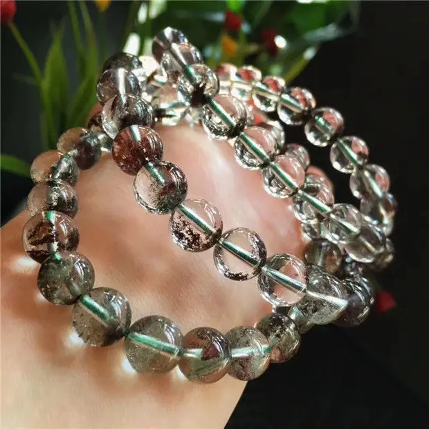 Natural Red Phantom Ghost Quartz Crystal Bracelet 8.5 8mm AAAin Strand Bracelets from Jewelry