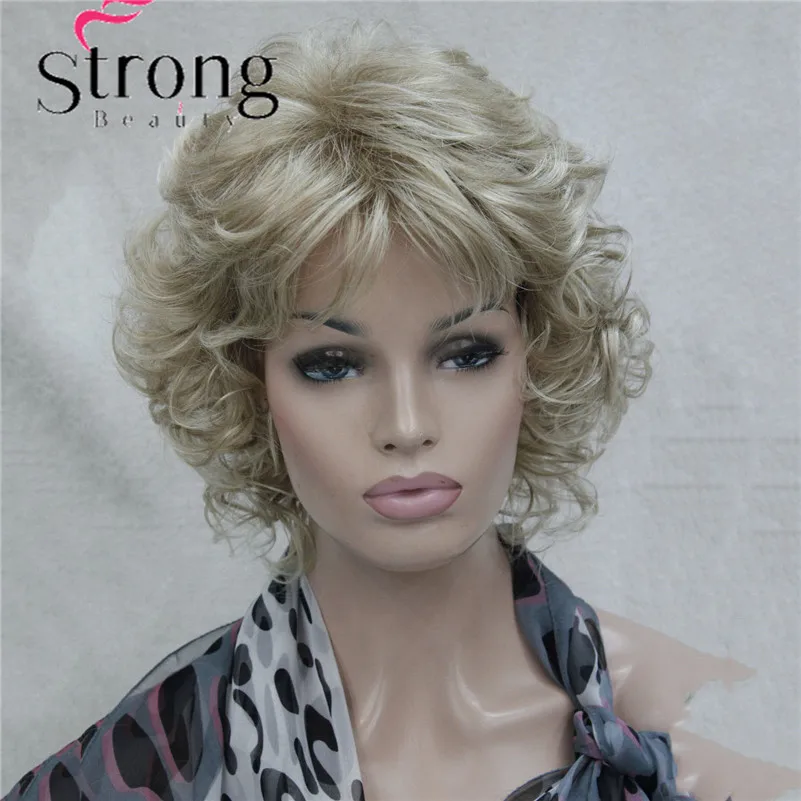 E-1560A 15BT613 sexy curly Blonde mix with strawberry blonde highlight 14 women' synthetic wig (1)