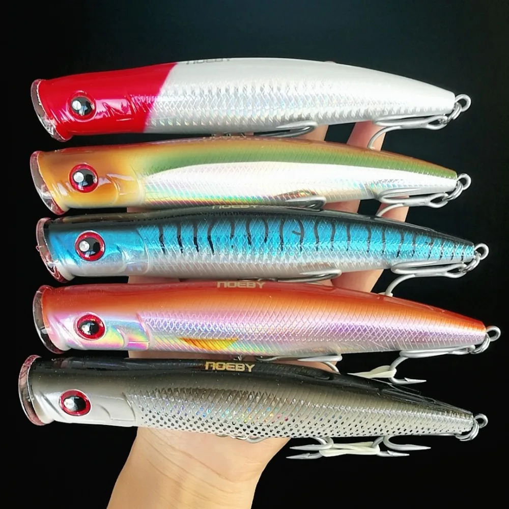 

Free Shipping 5Pcs Noeby Hard Bait Poppers Fishing Lure 155mm/46g Top Water Iscas Artificial fishing tackle