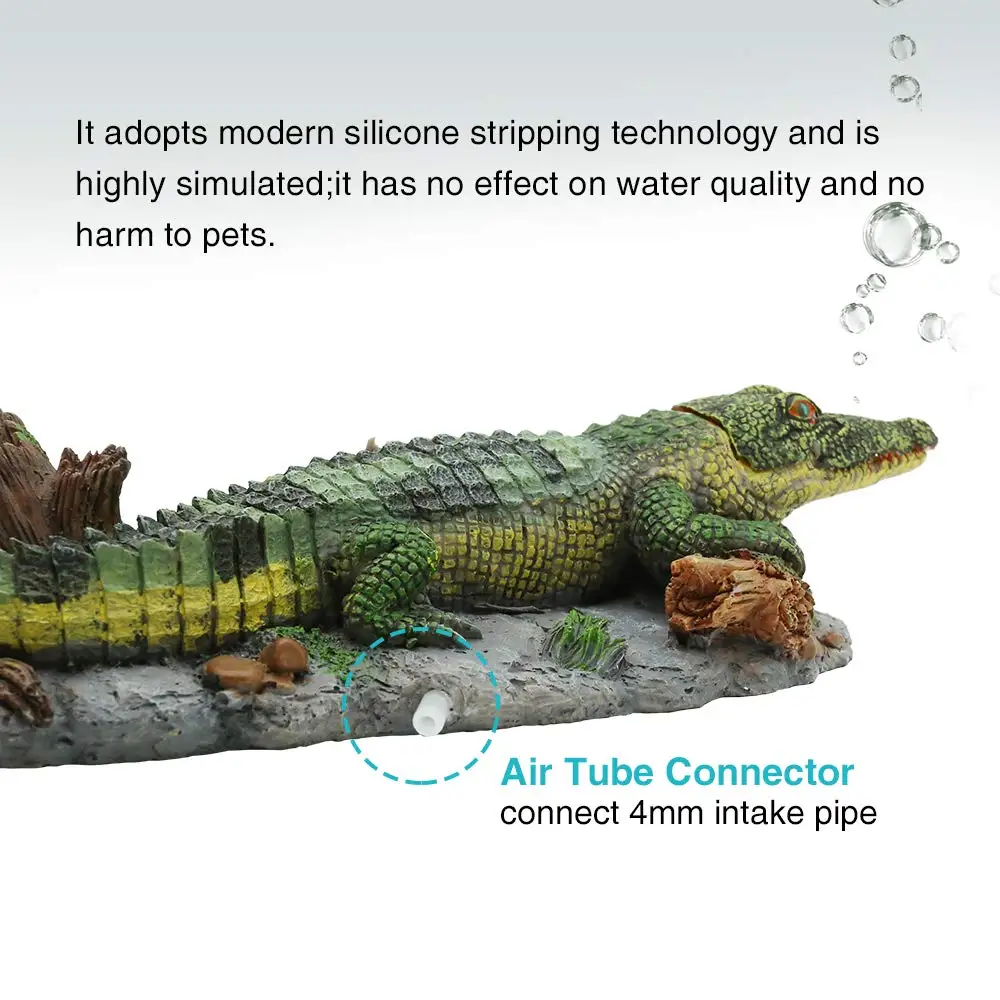 Украшение для аквариума, имитация Кроко, кислородный насос, воздушный пузырь, камень, декор для аквариума, украшение для аквариума, Аллигатор