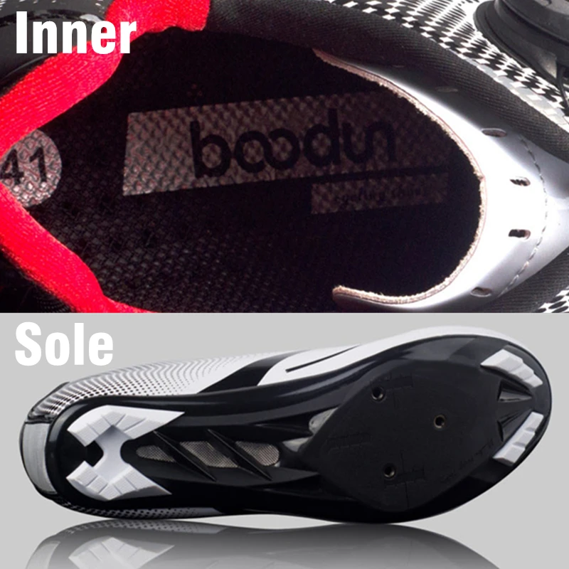 BOODUN Mens Ultralight Cycling Shoes Professional Road Bike Shoes Self-locking Breathable Racing Bicycle Shoes Zapatos Bicicleta