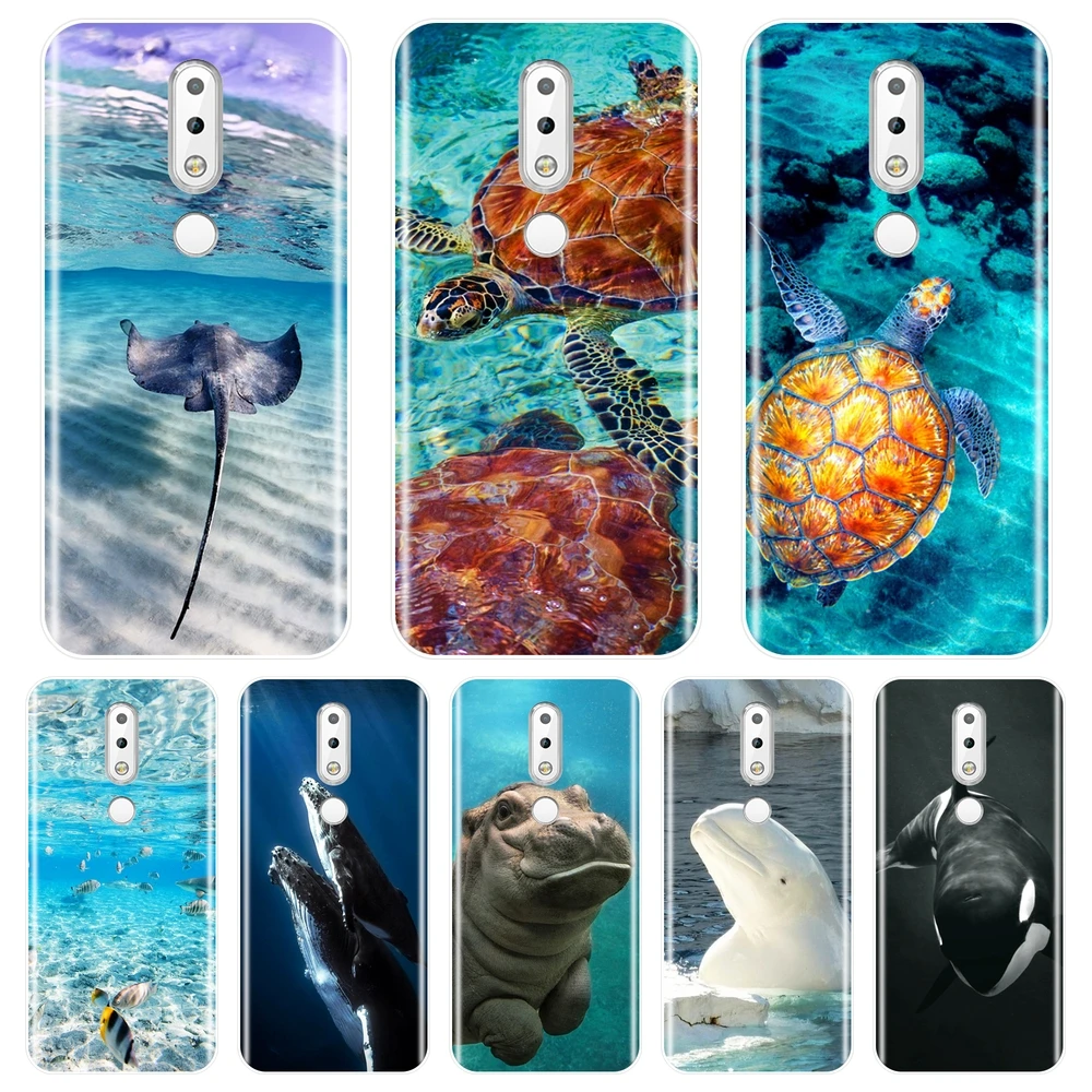 

Back Cover For Nokia 7.1 6.1 5.1 3.1 2.1 Plus Turtle Fish Blue Ocean Soft Silicone Case For Nokia 7.1 6.1 5.1 3.1 2.1 Phone Case