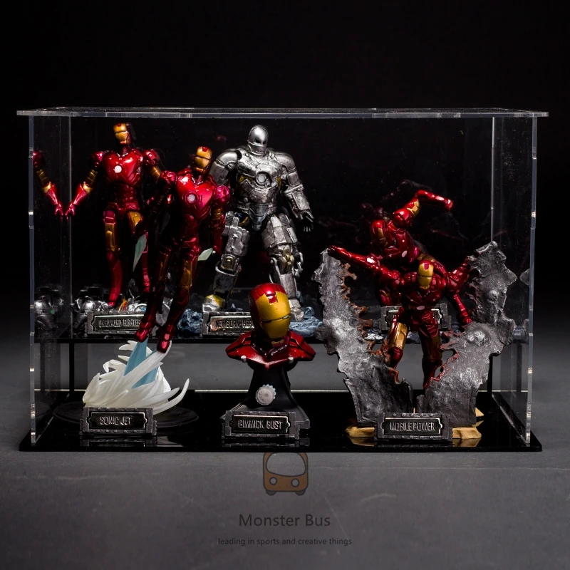 

Toys Iron Man Tony Stark 1/20 The Avengers Super Hero Marvel Hot Scale Bust Deluxe Set of 6 with Battle Damaged MK6/3 PVC