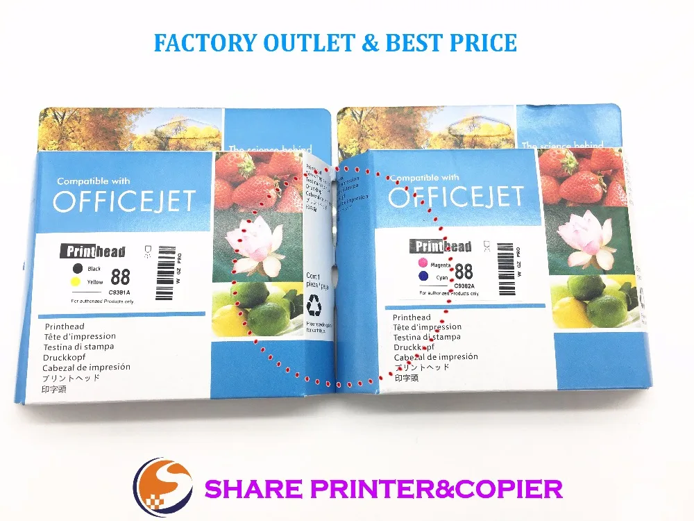 Печатающая головка C9381A C9382A 2 шт. новая печатающая для hp 88 L7380 K550 K5300 K5400 K8600 L7000 L7400 L7480