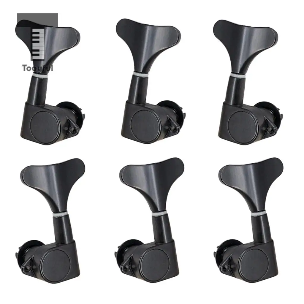 Tooyful Electric Bass String Tuning Peg Tuner Sealed Fish Tail Button for 4/5/6 String Bass