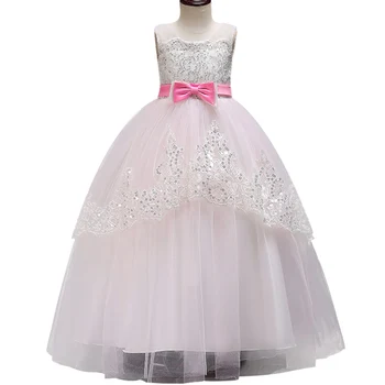 

3-14y teenager Flower Girl Dress for Kid First Communion Dresses Tulle Lace Wedding Long Princess dress For Christmas party