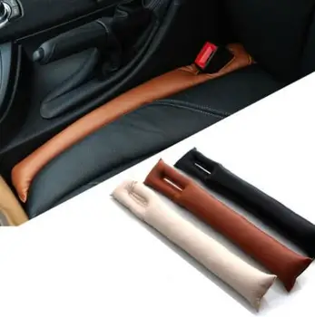 

2 Pieces Universal Car Seat Gap Filler PU Leather Auto Seats Leak Stop Pad Soft Padding Spacer Holster Black Beige Brown