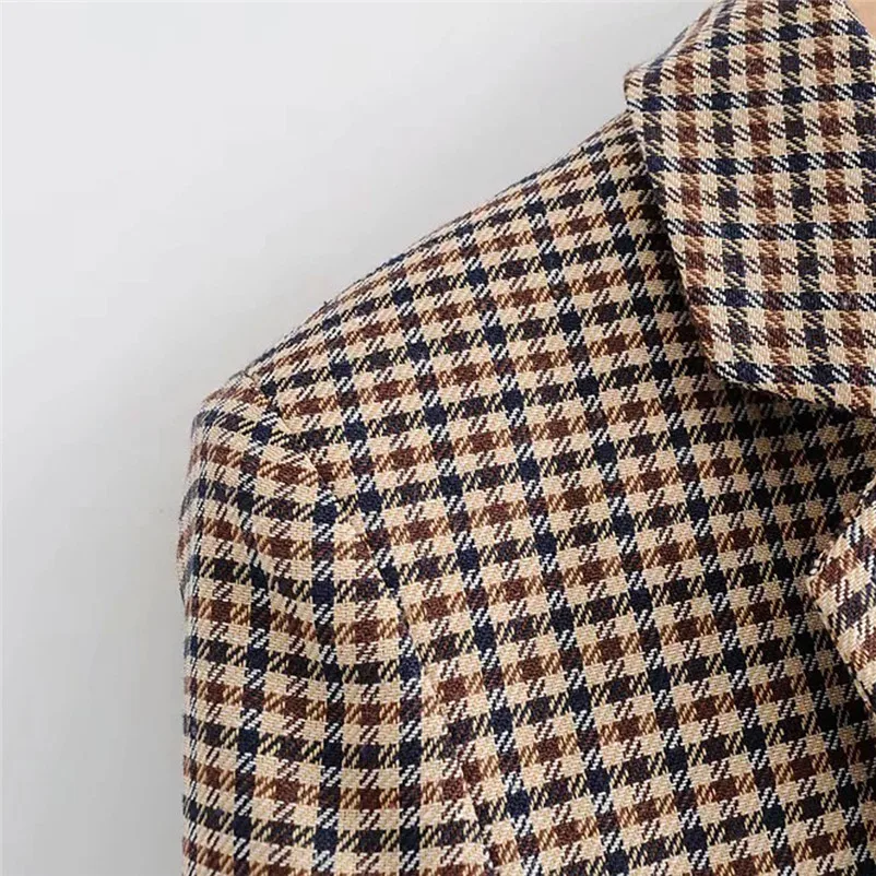Fashion coats and jackets women winter ladies coats Winter Coat Retro Button Lattice Shoulder Pads Suit Coats Blouse O15#N (1)