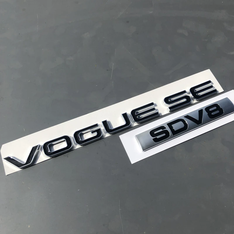 L SCV6 SDV8 эмблема с буквенным логотипом для Range Rover VOGUE VOGUESE Expression расширенная версия автомобиля Стайлинг боковой багажник значок стикер - Цвет: black VOGUESE SDV8