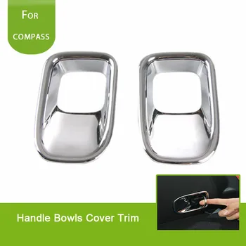 

for Jeep Compass 2017 Interior Accessories Chrome Tail Rear Trunk Hook Holder Cover Trim Decorative Frame 2 Piece