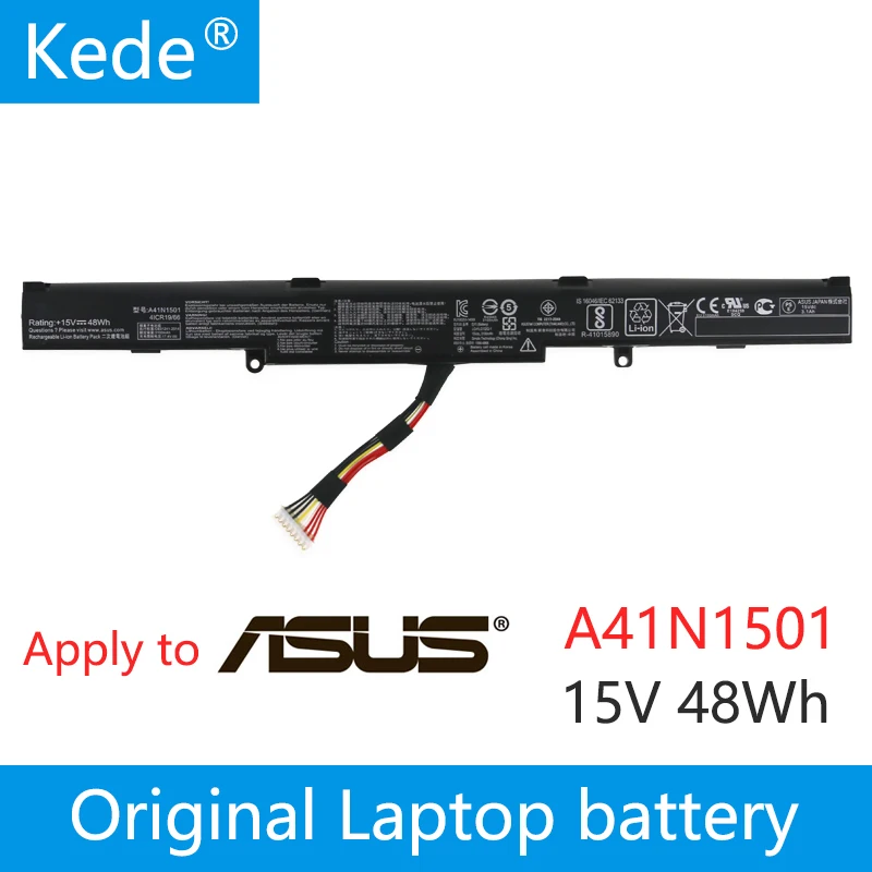 Kede 15V 48Wh A41N1501 Аккумулятор для ноутбука ASUS GL752VW N752V GL752JW N752VW GL752VW-T4108D GL752VW-2B планшетов