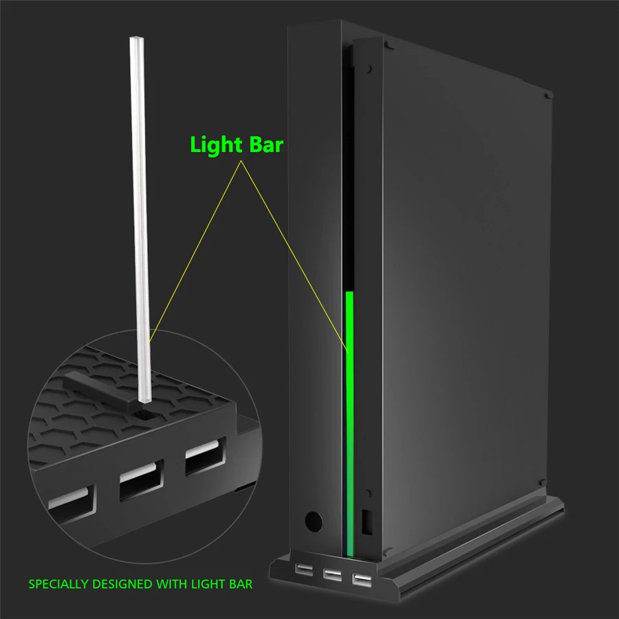 Вертикальная подставка с охлаждающим вентилятором для Xbox one X, консольный кулер с 3 портами usb для консоли Xbox One X