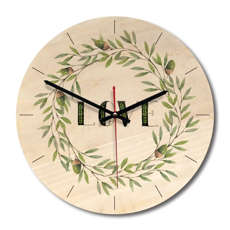 Retail Creative Watch wall Clocks European minimalist wooden and