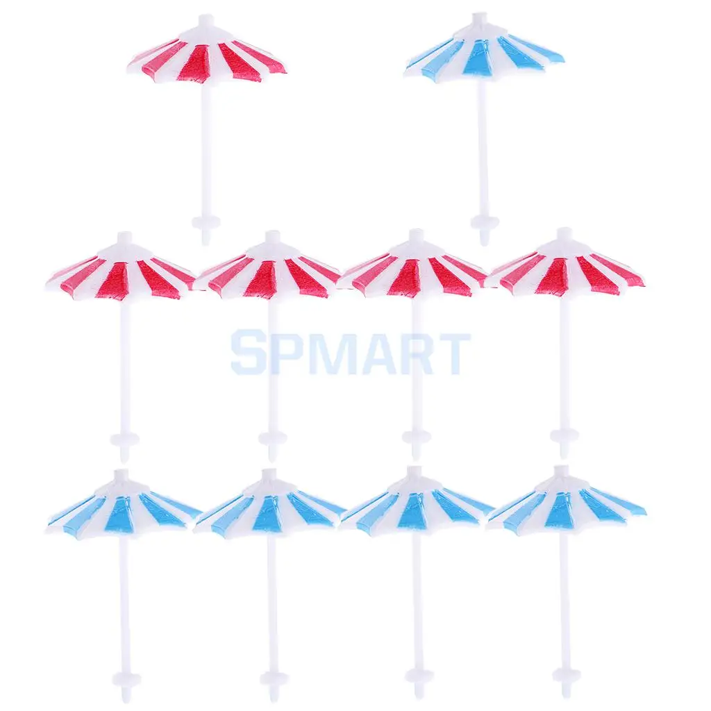 

10 Pieces DIY Model Sun Umbrella Parasol Train Railway Beach Garden Building Scenery Decor 1/150 Layout