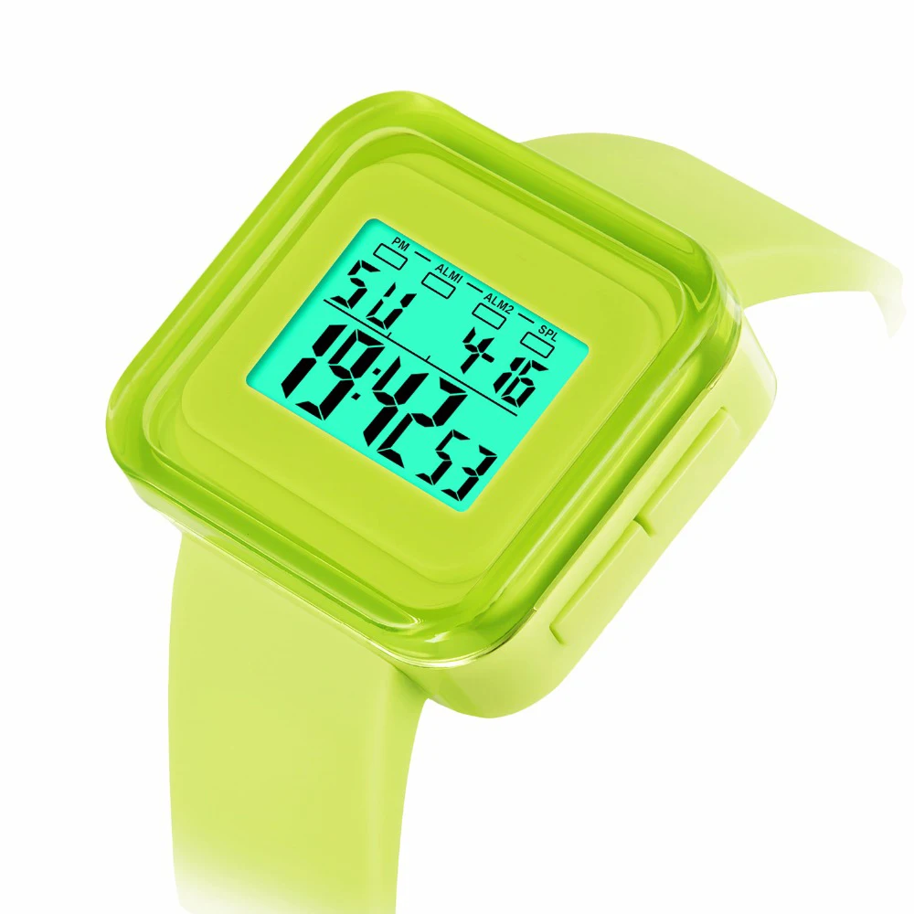 

SB0019 Digital Wristwatch Children watches Luminous Water Resistant Children's watches jelly Multi-functional sports Watch