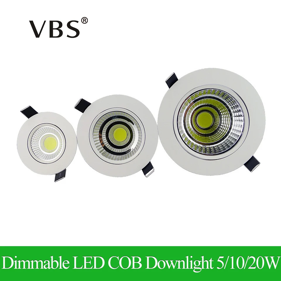 

Newest Dimmable LED COB Downlight 5W 10W 20W Spot LED Light Super Bright Recessed Ceiling Lamp AC 110V 220V Indoor Lighting Bulb