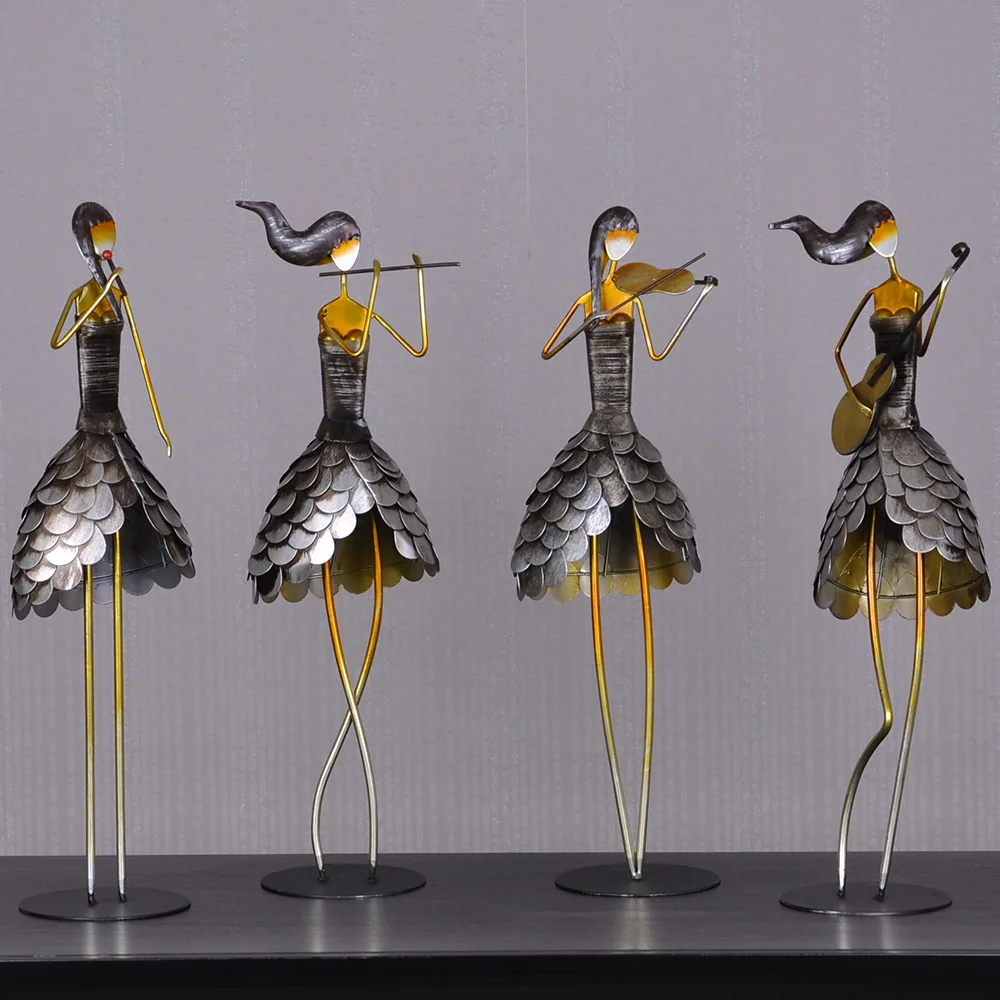 

Metal Home decoration accessories for living room Decorative crafts People figurines Long hair girls Wedding gifts for friends