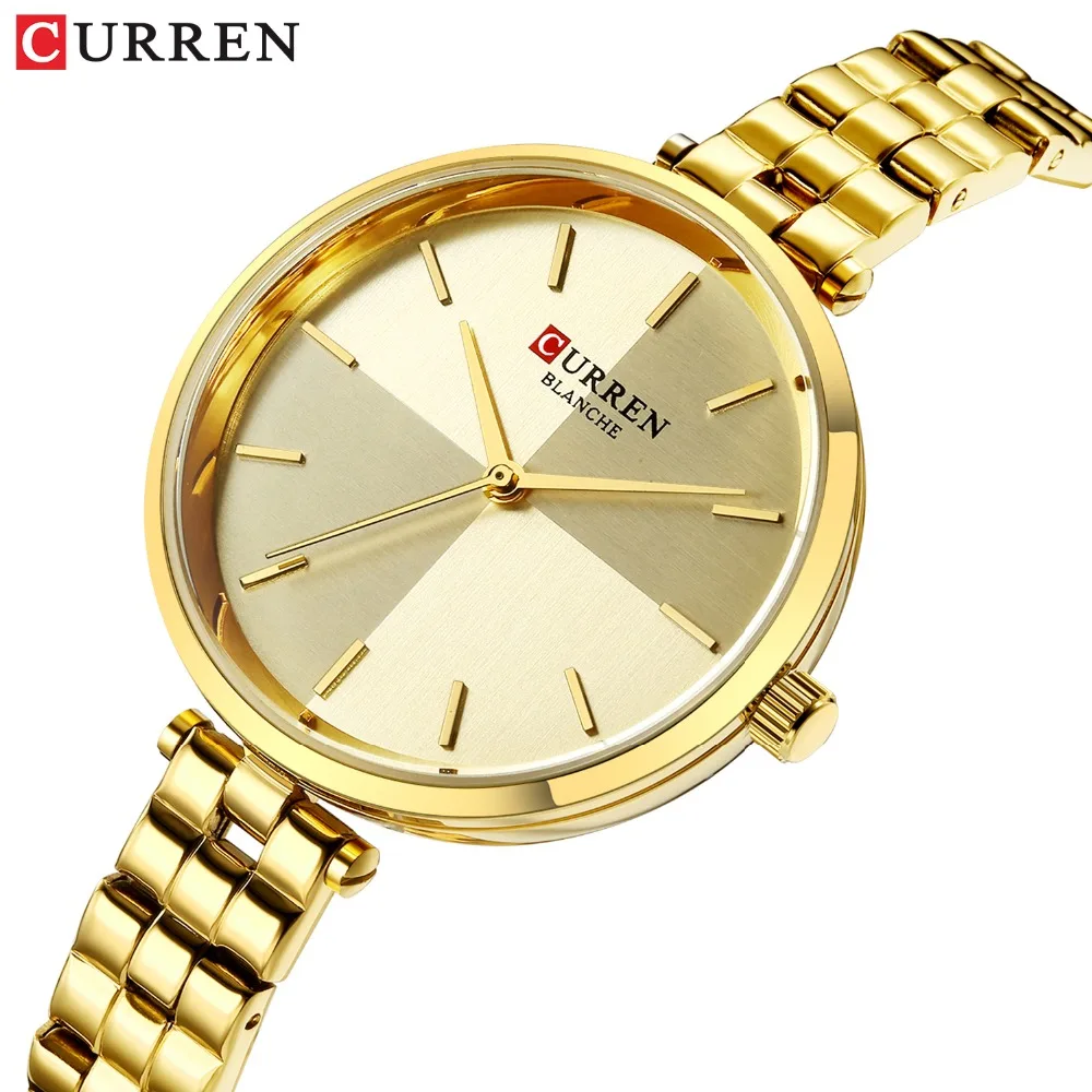 

2019 CURREN Creative Design Watch Women Quartz Watches Fashion Dress Stainless Steel Band Wristwatch Ladies Clock Montre Femme