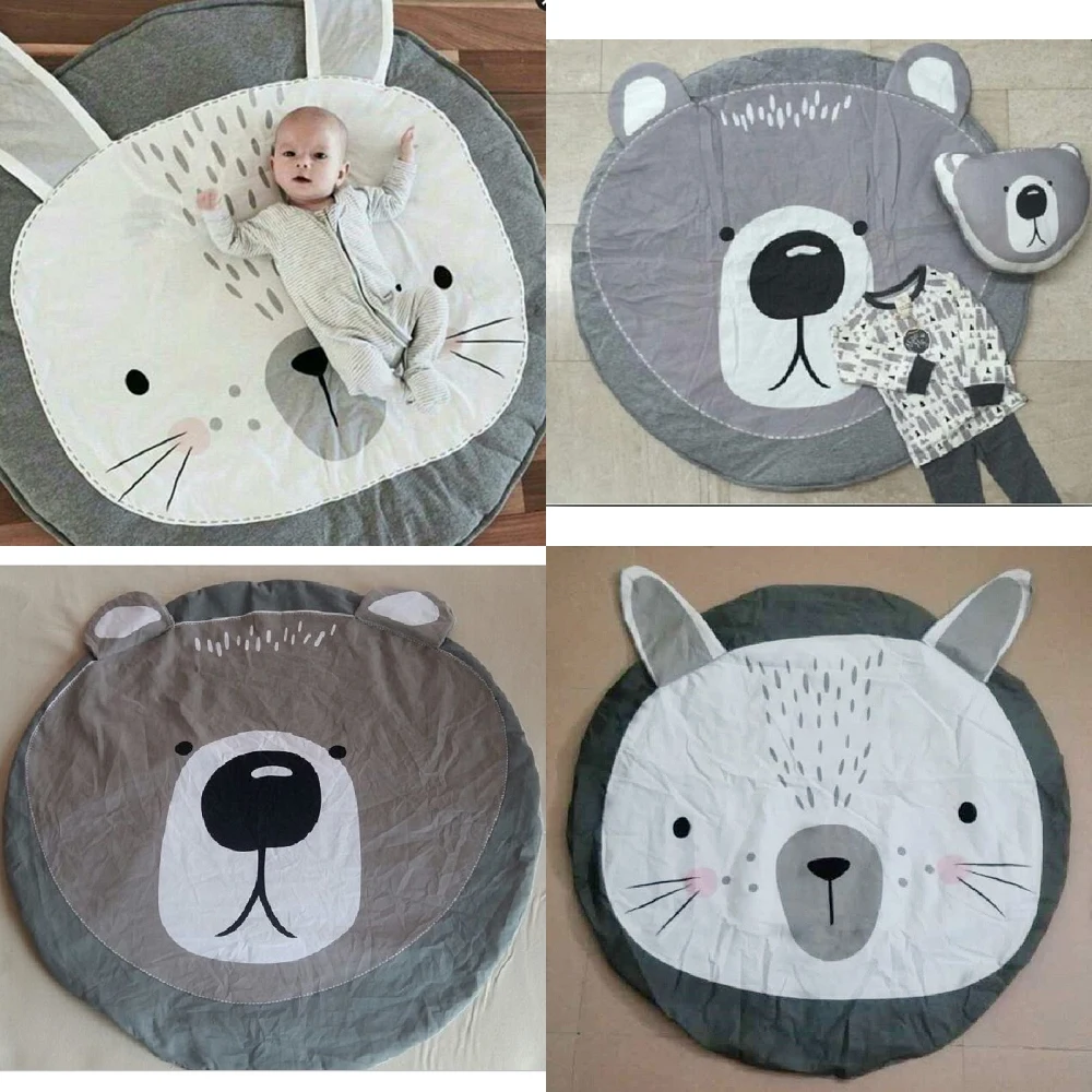 Cartoon Animals Bear Rabbit Face Baby Cotton font b Play b font font b Mats b
