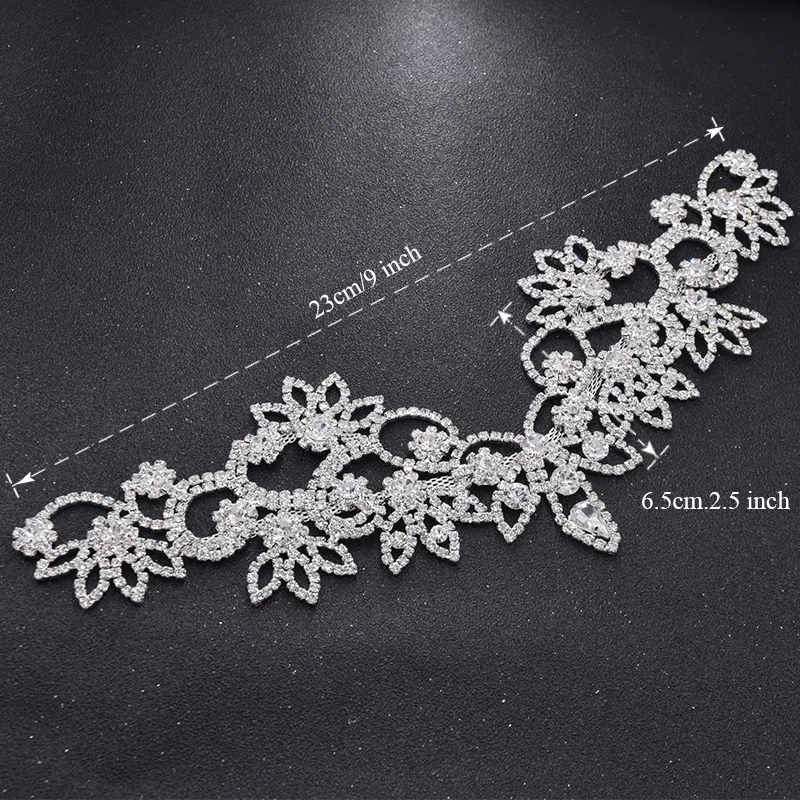 Rhinestone bridal dress necklines appliques (9)