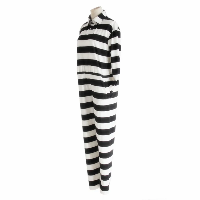 Coshome Prison School Fujino Kiyoshi Cosplay Suits Costumes Men Adult Black & White Striped Prison Costumes Halloween Conjoined (6)