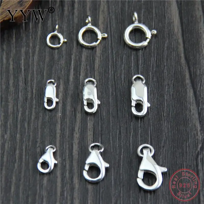 

YYW Designer Jewelry Accessories Clasps Findings Buckle 5/6/7/8/10/12mm 3PCs Real 100% 925 Sterling Silver Lobster Claw Clasps