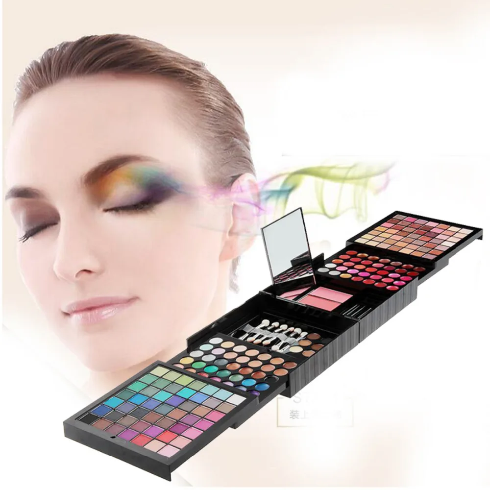 

New Arrival 177 Color Makeup Set Eyeshadow Palette Blush Lip Gloss Brow Shader Concealer Eyeshadow Gel + Brusher