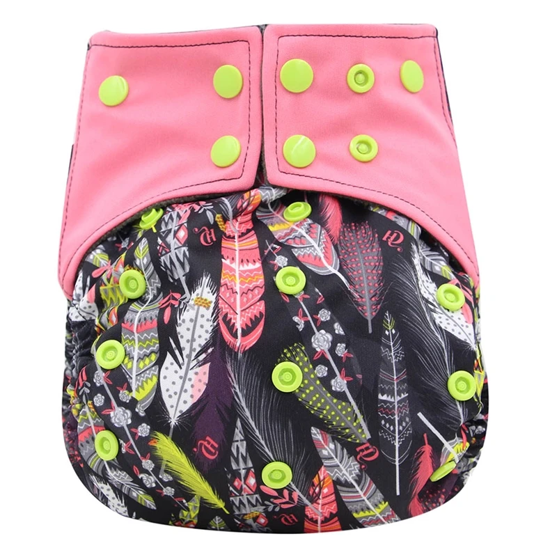 

All-in-one AIO Cloth Diaper Baby Nappies with Insert Double Gussets 2018 New Baby Diaper Reusable Newborn Cloth Diapers One Size