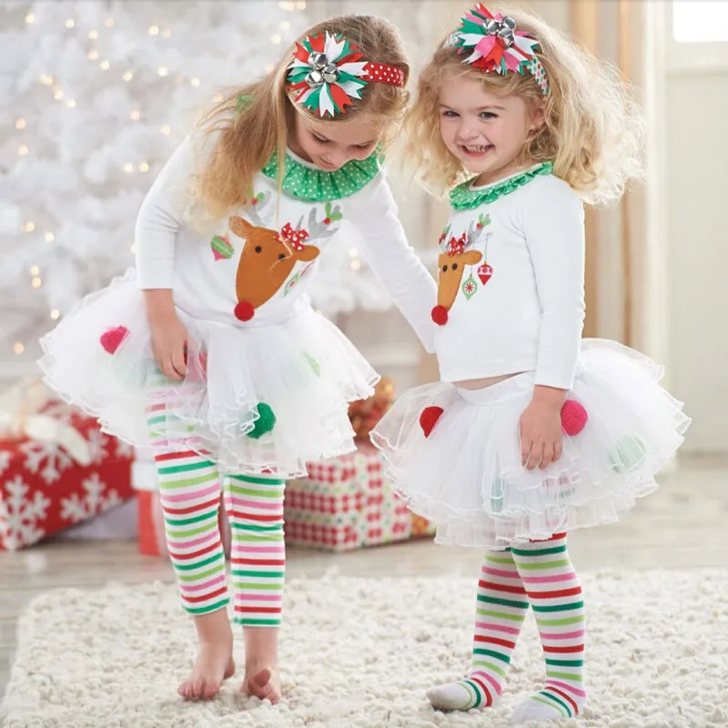 Fashion Child Garment Girls Boutique Outfits Ruffle Pants Toddler New Girls Boutique Clothing Cotton Children Clothing Christmas Outfits Elk Kids Girl Clothes Sets Tutu Dress Girl Party Dress - Fashion Child Garment Girls Boutique Outfits Ruffle Pants Toddler