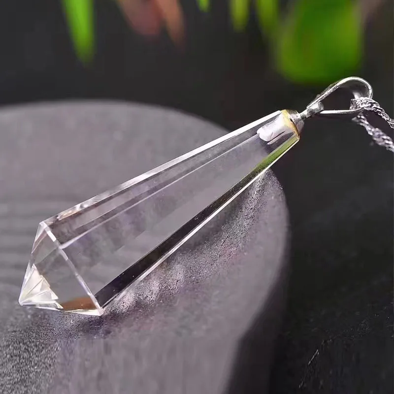 Natural Quartz Crystal Stone Point Chakra Healing Gemstone Pendulum Pendant DIY